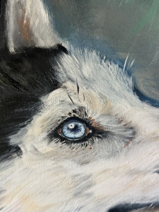 Obraz olejny 60x80 cm „Harry – błękitne spojrzenie”