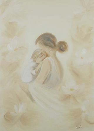 Obraz olejny 50x70 cm "Matka i dziecko"
