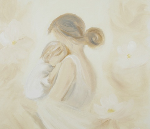 Obraz olejny 50x70 cm "Matka i dziecko"